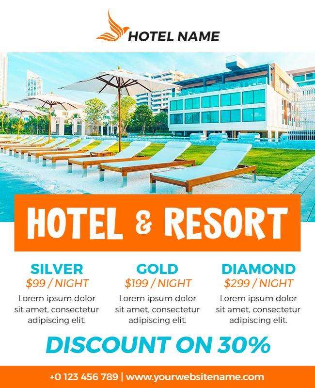 Viking and Blaze Orange Hotel Flyer Template