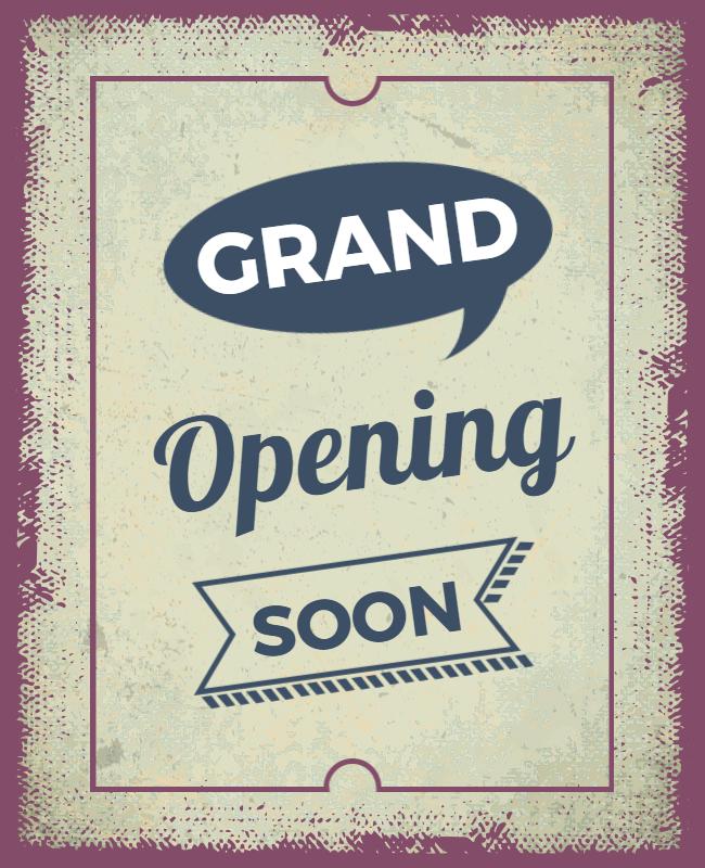 Vintage Grand Opening Announcement Flyer Template