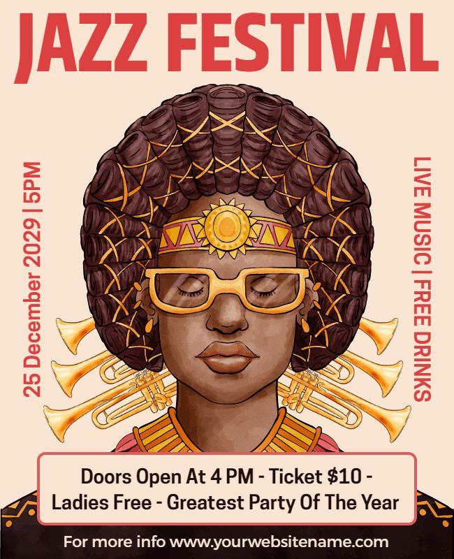 Vintage Jazz Festival Event Flyer Template