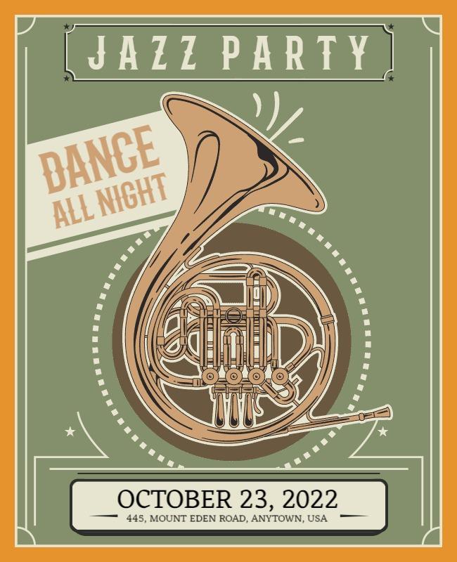 Vintage Jazz Party Dance Flyer Template