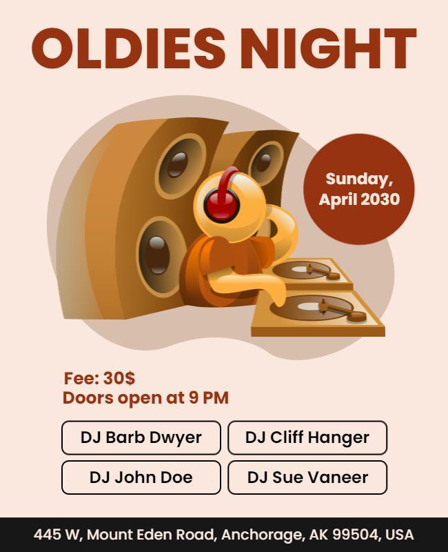 Vintage Music Theme Night Dj Event Flyer Template