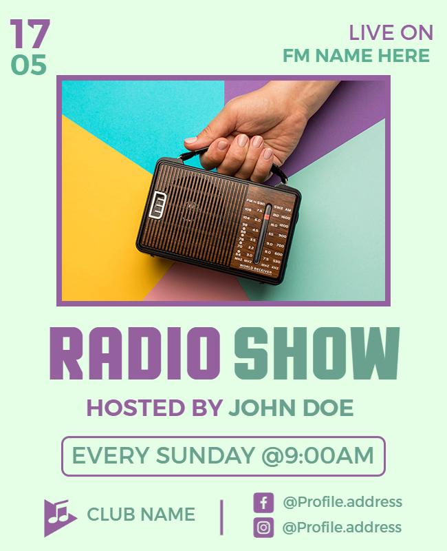 Vintage Radio Show Broadcast Event Flyer Template