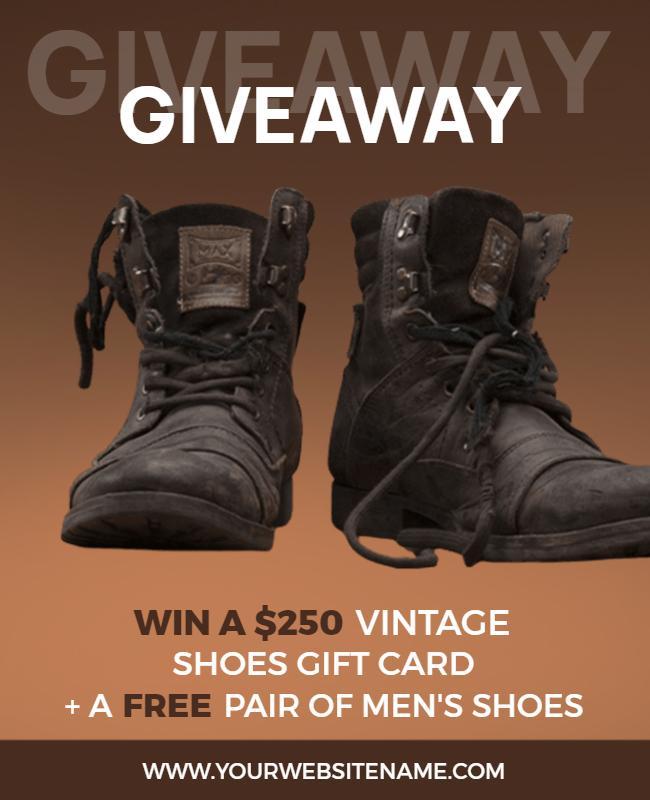 Vintage Shoes Giveaway Promotion Flyer Template