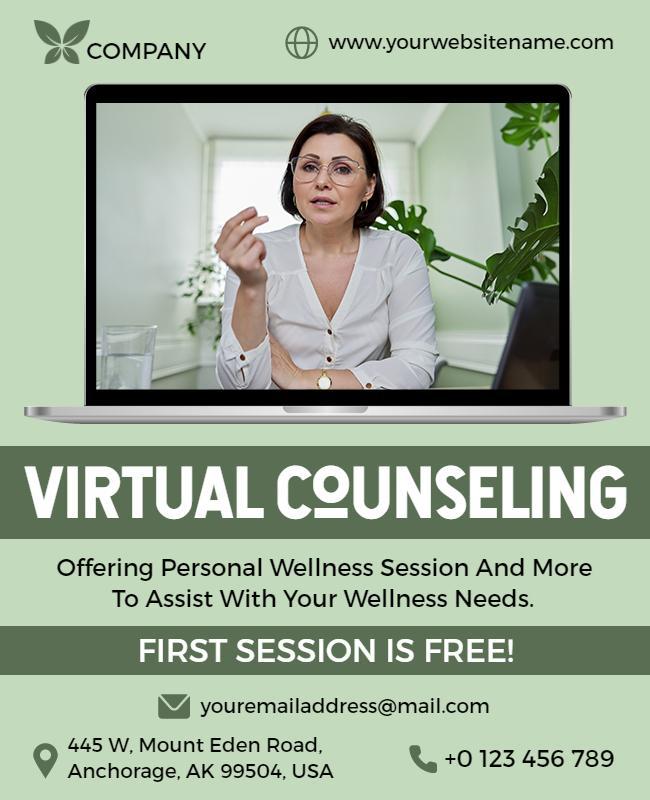 Virtual Counseling Service Promotion Flyer Template