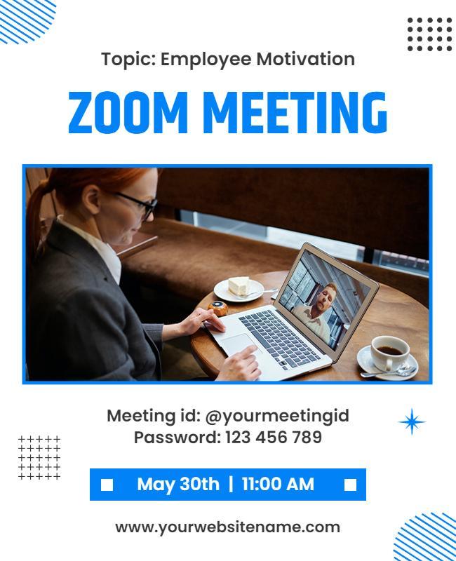 Virtual Employee Motivation Meeting Flyer Template