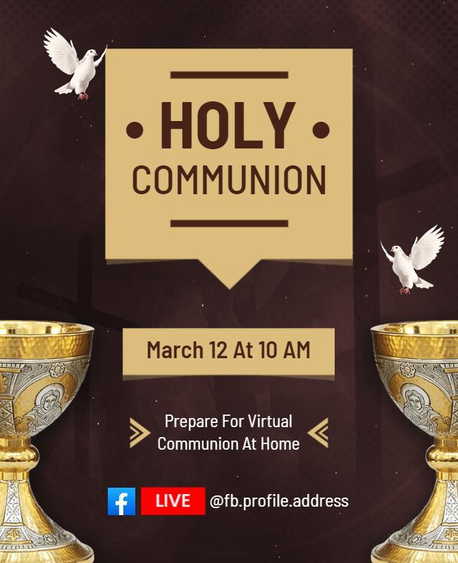 Virtual Holy Communion Event Flyer Template