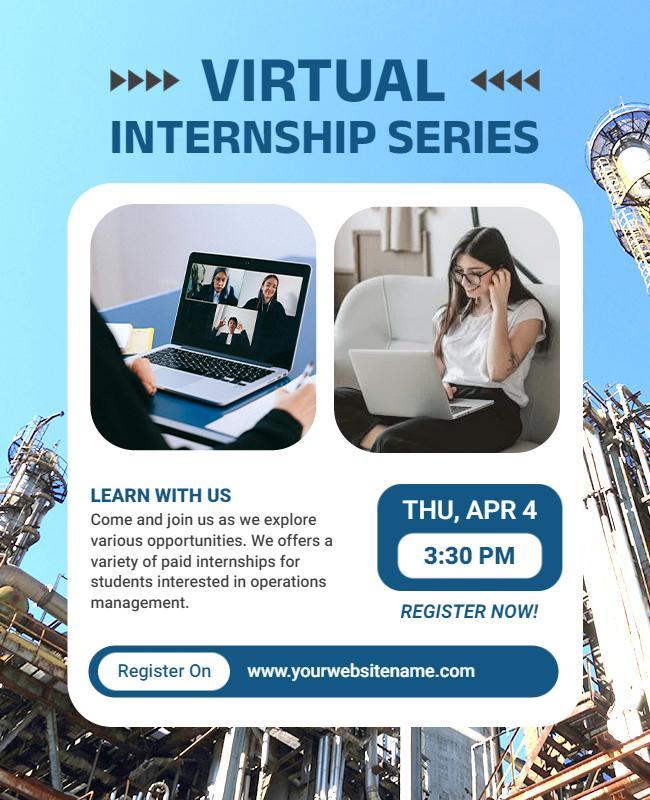 Virtual Internship Series Announcement Flyer Template