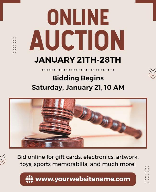 Virtual Online Auction Event Flyer Template