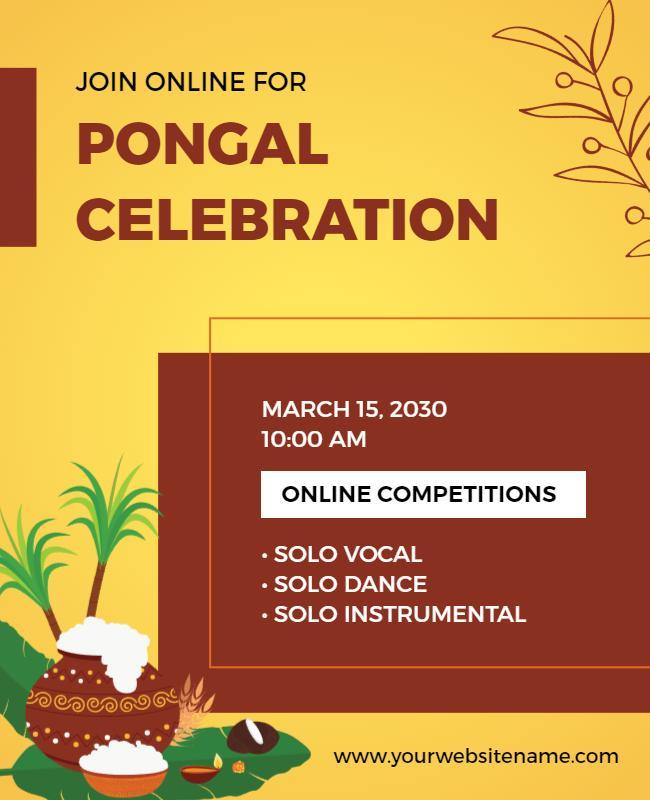 Virtual Pongal Celebration Event Flyer Template