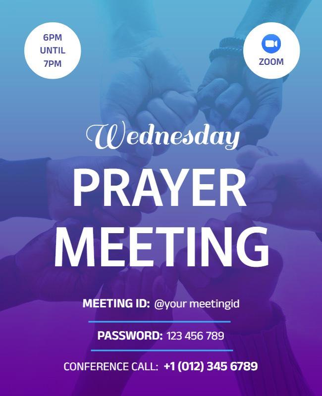 Virtual Prayer Meeting Invitation Flyer Template