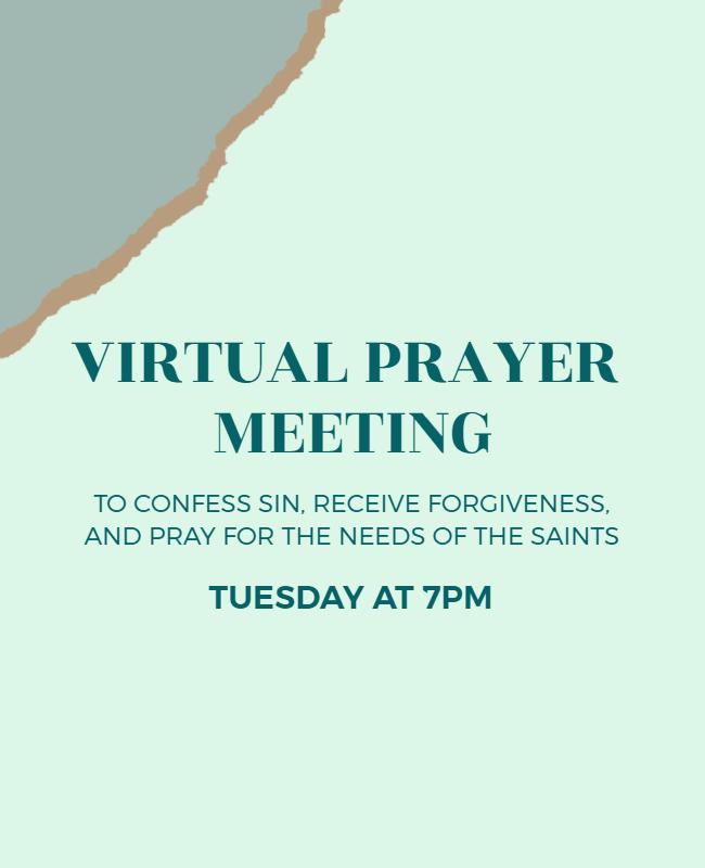 Virtual Prayer Meeting Invitation Flyer Template