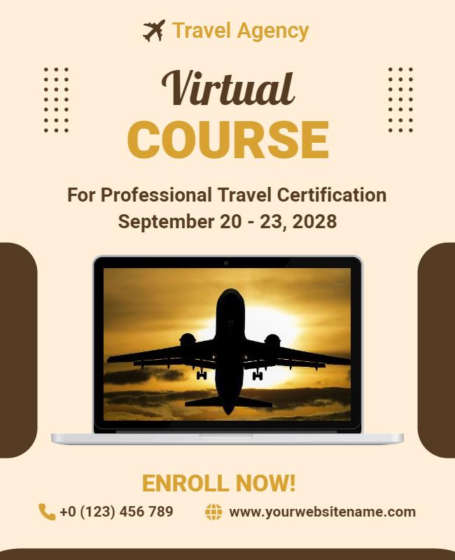 Virtual Travel Certification Course Flyer Template