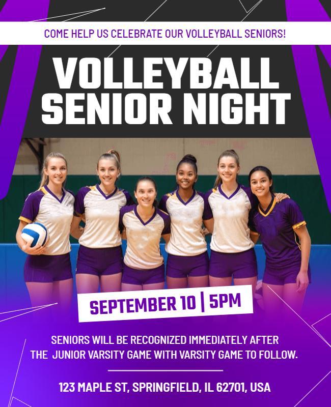 Volleyball Senior Night Celebration Flyer Template