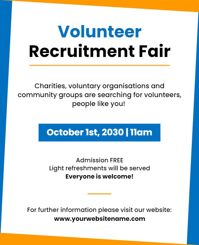 Volunteer Recruitment Fair Event Flyer Template