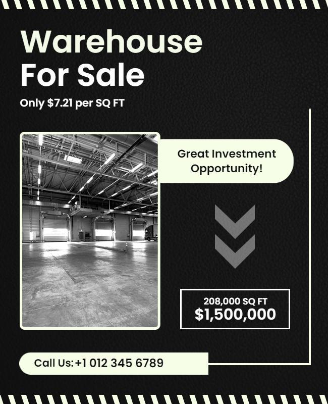 Warehouse Real Estate Sale Flyer Template