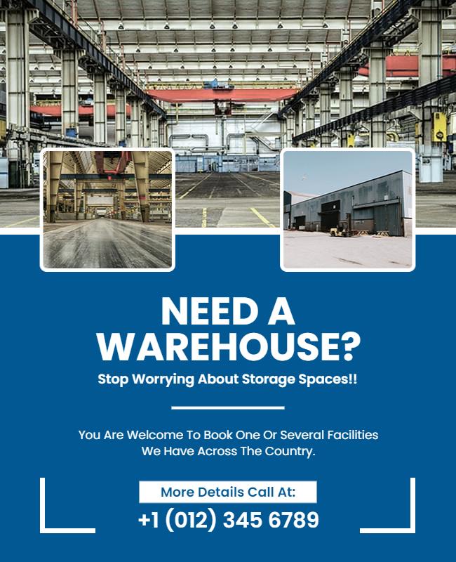 Warehouse Rental Services Promotional Flyer Template