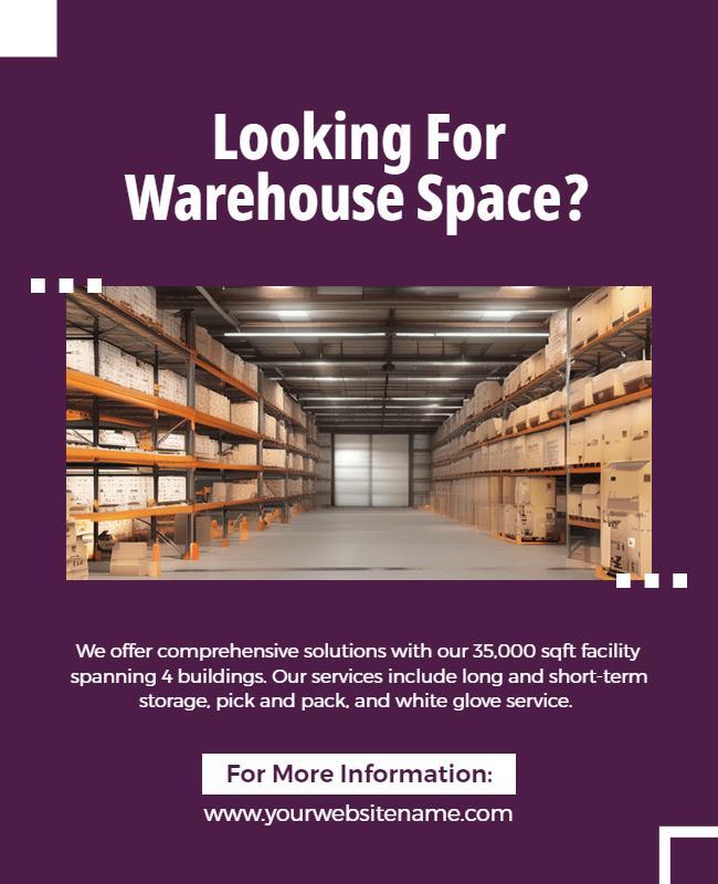 Warehouse Rental Services Promotional Flyer Template