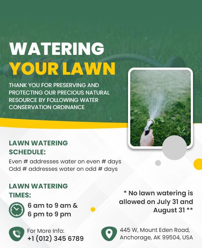 Water Conservation Lawn Care Flyer Template