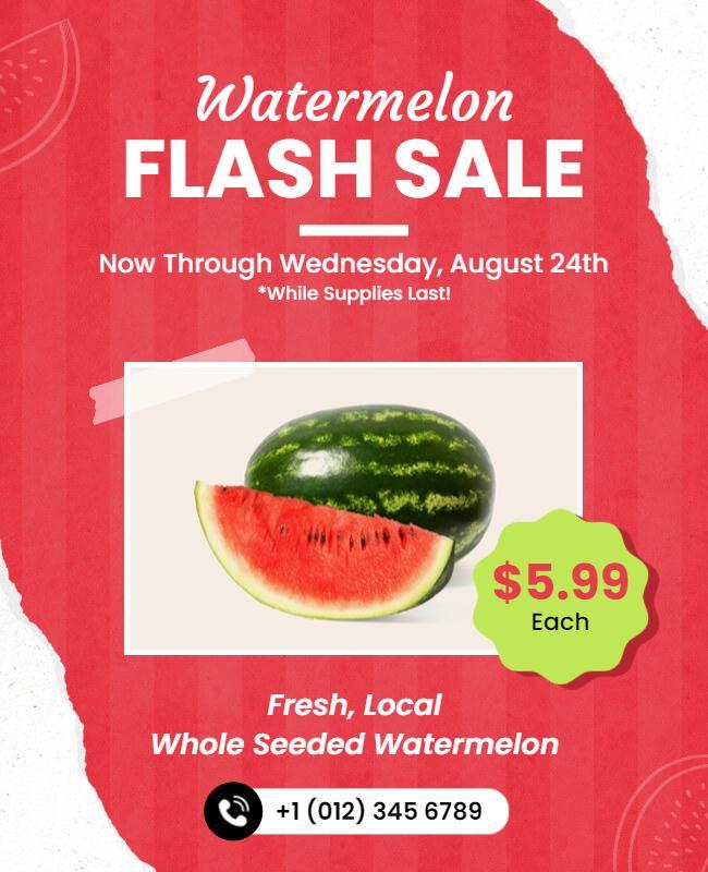 Watermelon Flash Sale Promotion Flyer Template