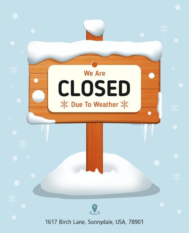 Weather Closure Announcement Flyer Template