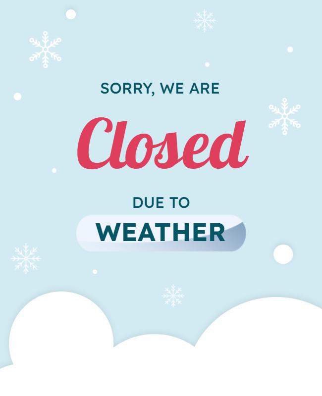 Weather Closure Announcement Flyer Template