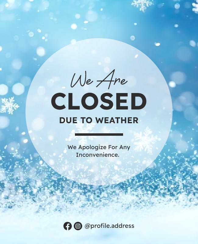 Weather Closure Announcement Flyer Template