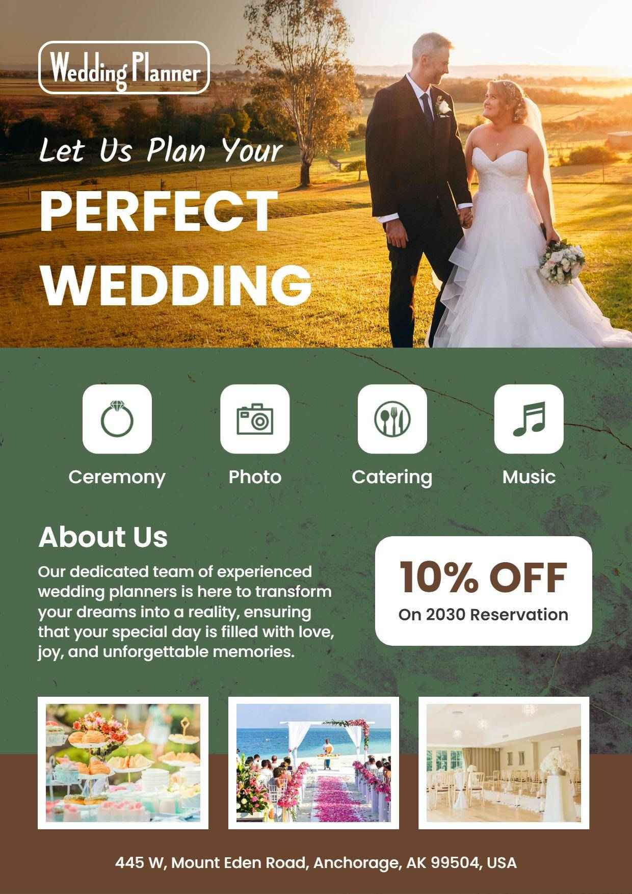 Wedding Planning Services Promotional A4 Flyer Template