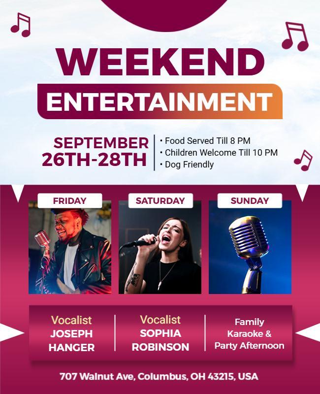 Weekend Entertainment Event Flyer Template