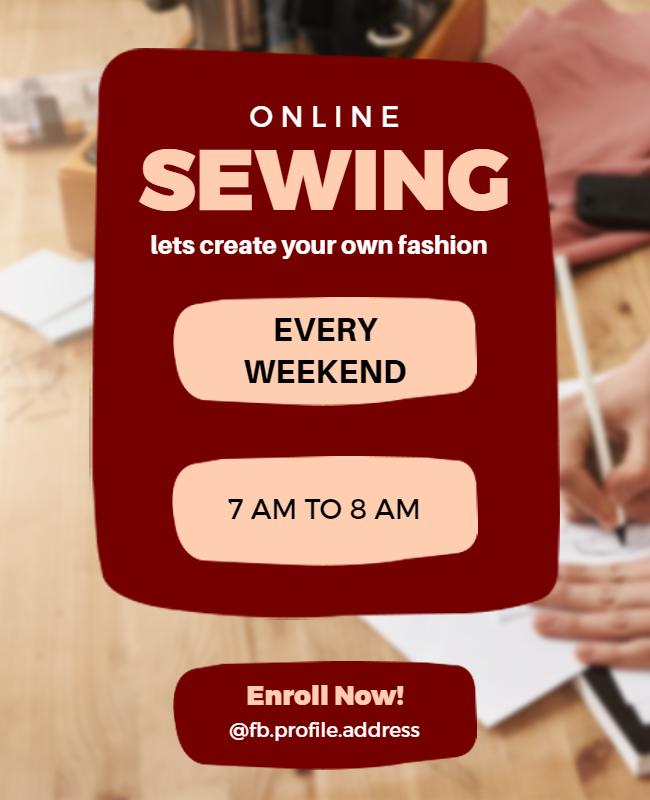 Weekend Online Sewing Workshop Flyer Template