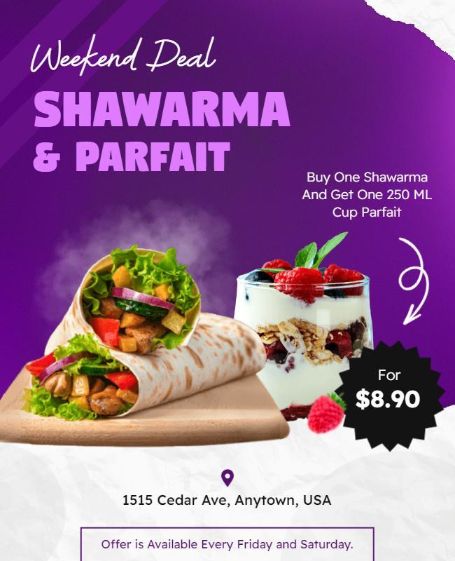 Weekend Shawarma and Parfait Deal Flyer Template