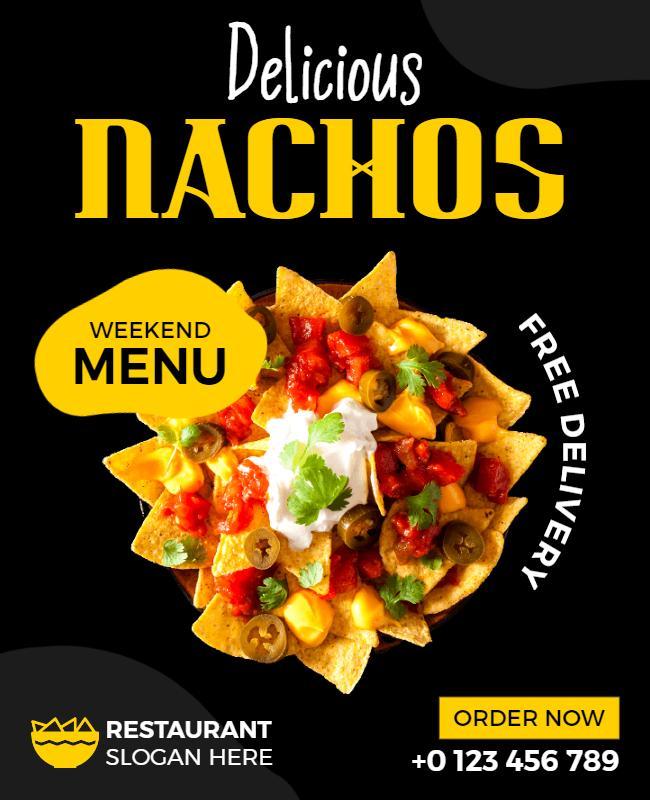 Weekend Special Nachos Menu Flyer Template