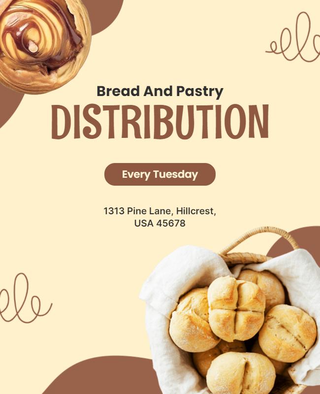 Weekly Bread and Pastry Distribution Flyer Template