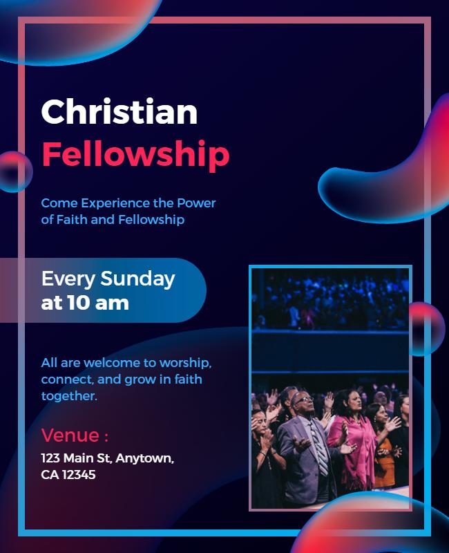 Weekly Christian Fellowship Gathering Flyer Template