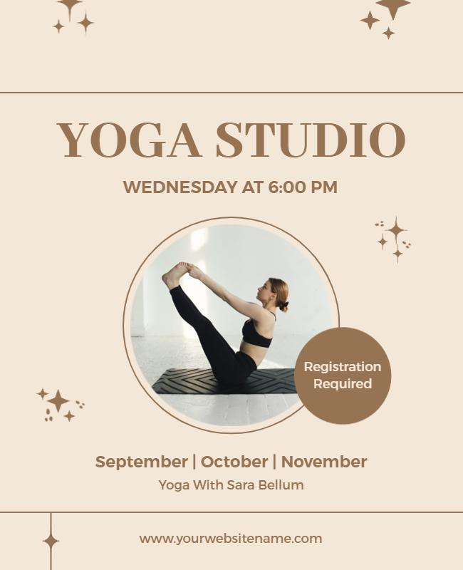 Weekly Evening Yoga Studio Class Flyer Template