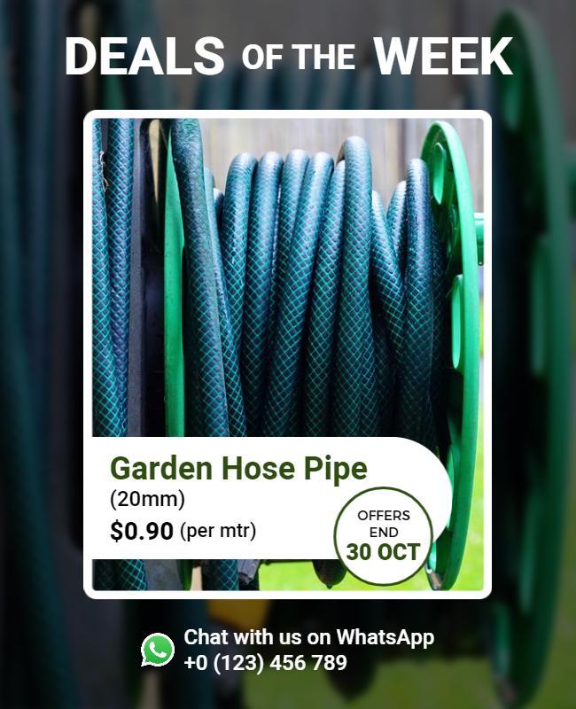 Weekly Garden Hose Pipe Deal Flyer Template