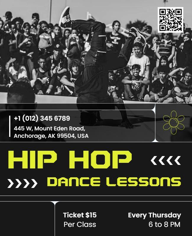 Weekly Hip Hop Dance Lessons Flyer Template