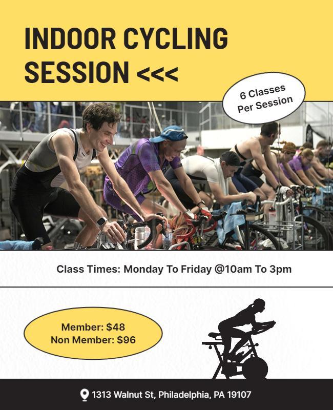 Weekly Indoor Cycling Session Flyer Template