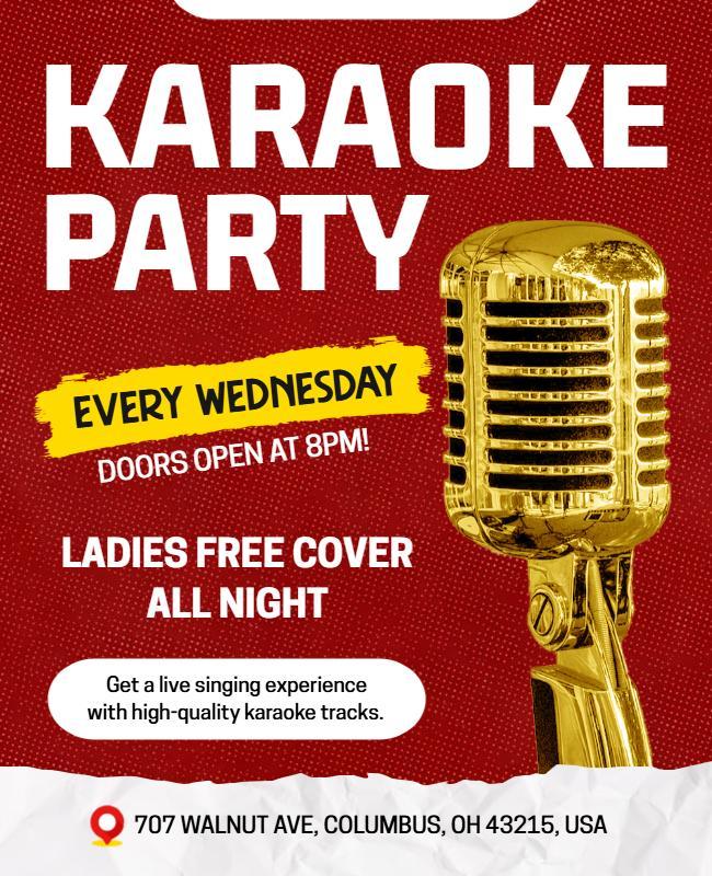 Weekly Karaoke Party Event Flyer Template