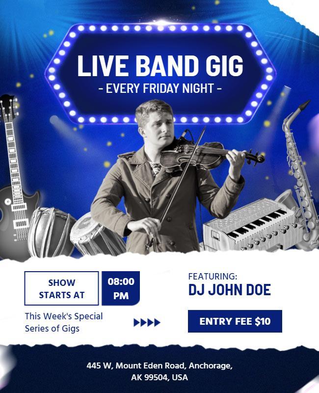 Weekly Live Band Night Event Flyer Template