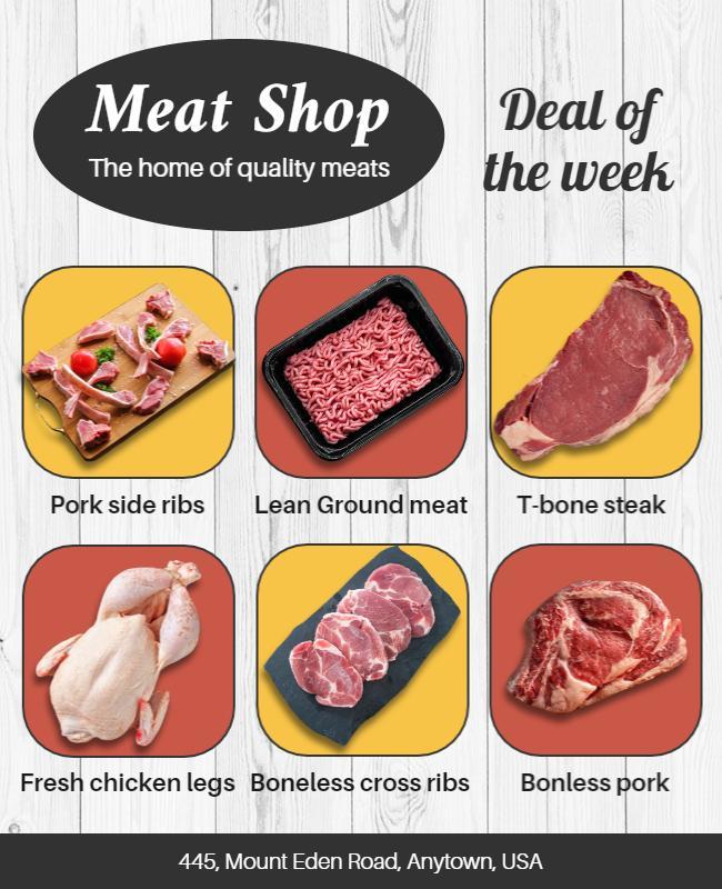 Weekly Meat Shop Deals Promotion Flyer Template