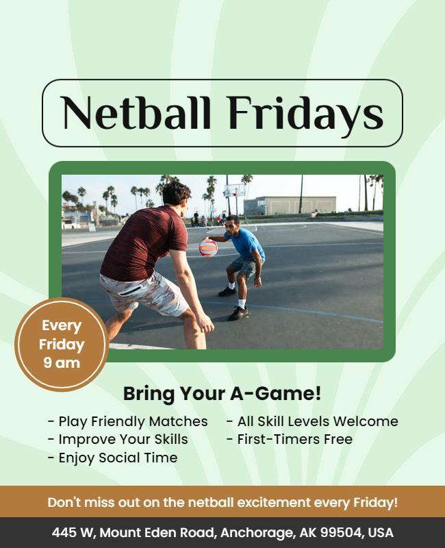 Weekly Netball Matches Outdoor Sports Flyer Template