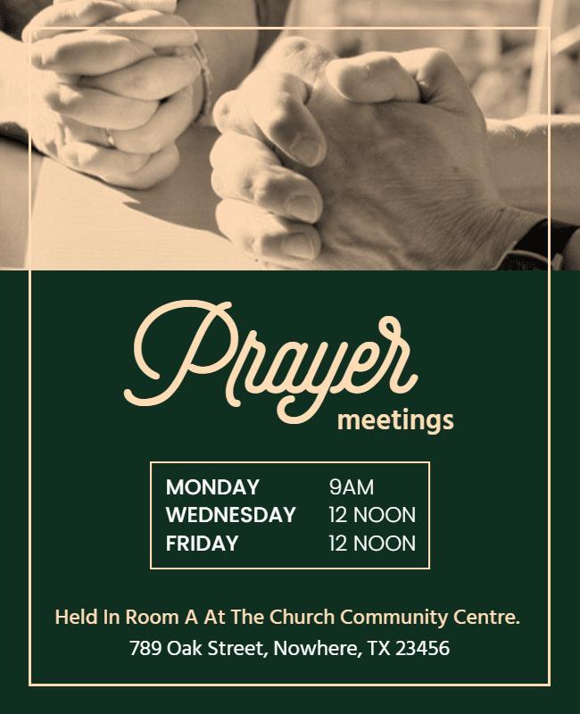 Weekly Prayer Meeting Schedule Flyer Template