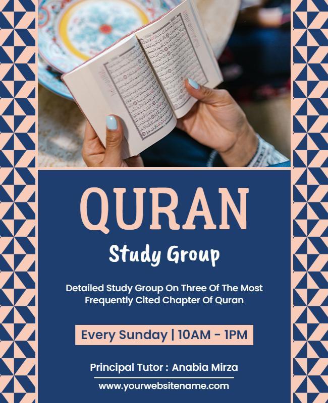 Weekly Quran Study Group Event Flyer Template