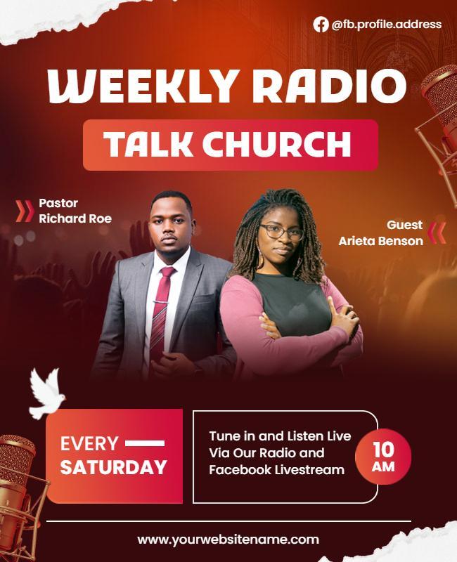 Weekly Radio Church Discussion Flyer Template