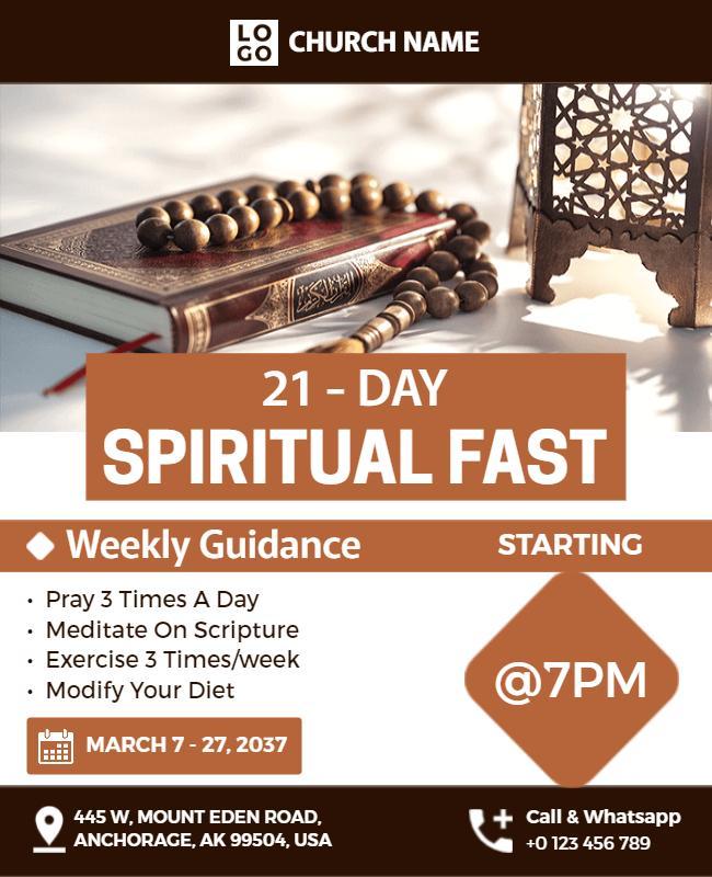 Weekly Spiritual Fast Program Flyer Template