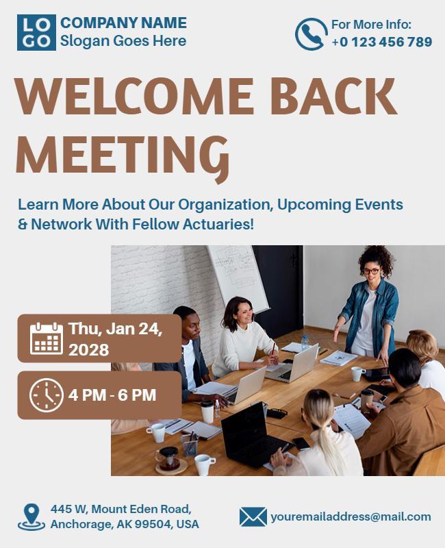 Welcome Back Business Meeting Flyer Template