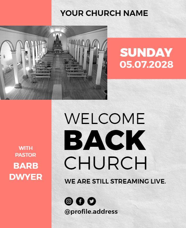 Welcome Back Church Event Flyer Template