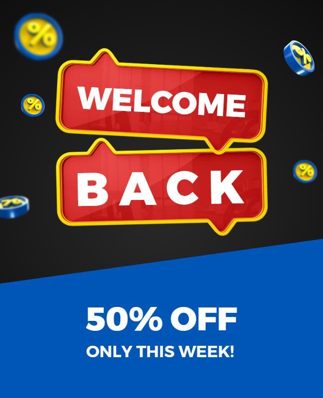 Welcome Back Discount Offer Flyer Template