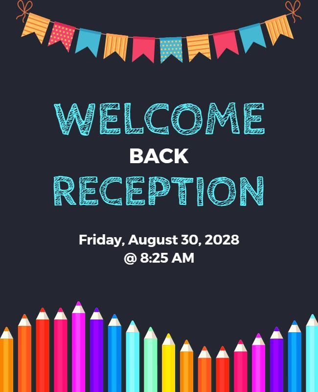 Welcome Back School Reception Flyer Template