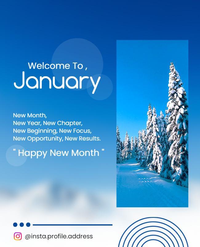 Welcome January Winter Landscape Flyer Template